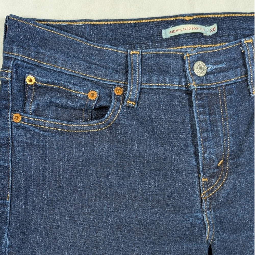 Levis 415 Relaxed Bootcut Jeans Womens 28 Dark Wash Indigo‎ Denim